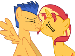 Size: 1114x832 | Tagged: safe, artist:santi0095, imported from derpibooru, flash sentry, sunset shimmer, pony, unicorn, equestria girls, boop, eyes closed, female, flashimmer, male, mare, noseboop, scrunchy face, shipping, show accurate, simple background, stallion, straight, transparent background