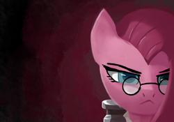 Size: 2388x1668 | Tagged: safe, artist:solid shrimp, imported from derpibooru, pinkie pie, earth pony, pony, /mlp/ tf2 general, :<, cute, cuteamena, glasses, medic, pinkamena diane pie, serious, serious face, simple background, solo, team fortress 2