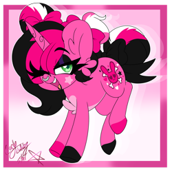 Size: 1280x1280 | Tagged: safe, artist:ladylullabystar, imported from derpibooru, oc, oc only, pony, unicorn, female, mare, nose piercing, nose ring, piercing, solo