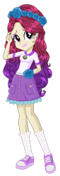 Size: 202x594 | Tagged: safe, artist:gihhbloonde, imported from derpibooru, oc, oc only, oc:condensed milk, equestria girls, base used, clothes, converse, eyelashes, female, floral head wreath, flower, shoes, shorts, simple background, smiling, sneakers, solo, transparent background