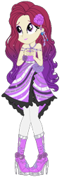 Size: 202x576 | Tagged: safe, artist:gihhbloonde, imported from derpibooru, oc, oc only, oc:condensed milk, equestria girls, base used, boots, clothes, dress, eyelashes, female, flower, flower in hair, high heel boots, shoes, simple background, smiling, solo, transparent background