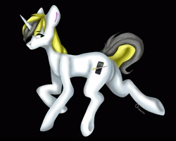 Size: 2560x2048 | Tagged: safe, imported from derpibooru, oc, oc only, oc:yellowglaze, pony, unicorn, black background, female, high res, simple background, solo