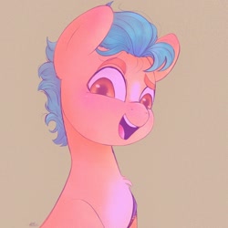 Size: 1280x1280 | Tagged: safe, artist:latiatonta, imported from derpibooru, hitch trailblazer, earth pony, pony, my little pony: the movie, bust, dreamworks face, g5, male, portrait, solo, stallion