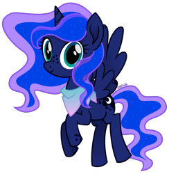 Size: 3100x3170 | Tagged: safe, artist:cirillaq, imported from derpibooru, princess luna, alicorn, pony, female, filly, freckles, high res, hoof freckles, simple background, smiling, solo, teenager, transparent background, vector, woona, younger