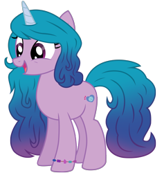 Size: 6041x6367 | Tagged: safe, artist:ejlightning007arts, imported from derpibooru, izzy moonbow, pony, unicorn, absurd resolution, bracelet, cute, female, full body, g4, g5, g5 to g4, generation leap, gradient mane, gradient tail, horn, izzybetes, jewelry, long mane, mare, my little pony: a new generation, open mouth, open smile, show accurate, simple background, smiling, solo, standing, tail, transparent background, vector