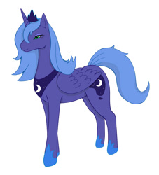 Size: 900x990 | Tagged: safe, artist:fang asian, imported from twibooru, princess luna, alicorn, pony, female, image, mare, needs more jpeg, s1 luna, simple background, solo, white background