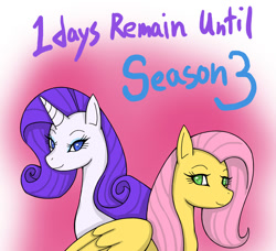 Size: 878x800 | Tagged: safe, artist:fang asian, imported from twibooru, fluttershy, rarity, pegasus, pony, unicorn, season 3, countdown, female, image, mare, needs more jpeg