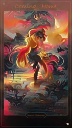 Size: 1080x1920 | Tagged: safe, imported from twibooru, sunset shimmer, equestria girls, image, needs more jpeg, wombo art