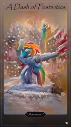 Size: 1080x1920 | Tagged: safe, imported from twibooru, rainbow dash, festive, image, needs more jpeg, wombo art