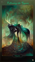 Size: 1080x1920 | Tagged: safe, imported from twibooru, queen chrysalis, image, needs more jpeg, wombo art