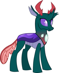 Size: 499x619 | Tagged: safe, artist:mariofan345, imported from derpibooru, pharynx, changedling, changeling, male, mlp fim's tenth anniversary, prince pharynx, simple background, smiling, solo, transparent background