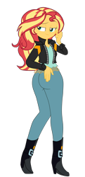 Size: 2254x4654 | Tagged: safe, artist:gmaplay, imported from derpibooru, sunset shimmer, equestria girls, ass, boots, bunset shimmer, butt, seductive, seductive look, seductive pose, shoes, simple background, solo, transparent background