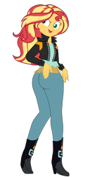 Size: 2254x4654 | Tagged: safe, artist:gmaplay, imported from derpibooru, sunset shimmer, equestria girls, ass, bunset shimmer, butt, seductive, seductive look, seductive pose, simple background, solo, transparent background