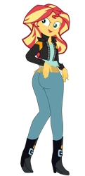 Size: 2254x4654 | Tagged: safe, artist:gmaplay, imported from derpibooru, sunset shimmer, equestria girls, ass, bunset shimmer, butt, seductive, seductive look, seductive pose, simple background, solo, transparent background