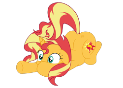 Size: 2700x1946 | Tagged: safe, alternate version, artist:gmaplay, imported from derpibooru, sunset shimmer, pony, unicorn, equestria girls, alternate character, bunset shimmer, butt, eyelashes, face down ass up, female, floppy ears, horn, mare, plot, raised tail, simple background, solo, tail, transparent background