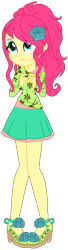 Size: 158x584 | Tagged: safe, artist:gihhbloonde, imported from derpibooru, oc, oc only, oc:tree green, equestria girls, base used, clothes, eyelashes, female, flower, flower in hair, high heels, makeup, shoes, simple background, skirt, smiling, solo, transparent background