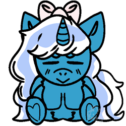 Size: 500x500 | Tagged: safe, artist:zaptraps, imported from derpibooru, oc, oc:fleurbelle, alicorn, alicorn oc, bow, chibi, eyes closed, female, hair bow, horn, mare, simple background, sitting, transparent background, wings