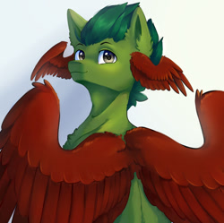 Size: 1280x1274 | Tagged: safe, artist:second-can, imported from derpibooru, oc, oc only, pegasus, pony, colored wings, male, solo, stallion, wing ears, wings