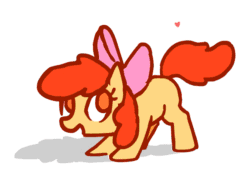 Size: 652x450 | Tagged: artist needed, source needed, safe, imported from derpibooru, apple bloom, earth pony, pony, adorabloom, animated, apple bloom's bow, bow, cute, female, filly, floating heart, hair bow, heart, solo