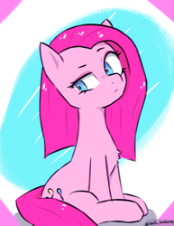 Size: 2285x2962 | Tagged: safe, artist:endo, imported from derpibooru, pinkie pie, earth pony, pony, pinkamena diane pie, simple background, sitting, solo