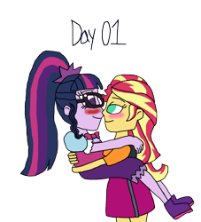 Size: 2266x2500 | Tagged: safe, artist:bigpurplemuppet99, imported from derpibooru, sci-twi, sunset shimmer, twilight sparkle, equestria girls, blushing, female, femslash february, lesbian, scitwishimmer, shipping, sunsetsparkle