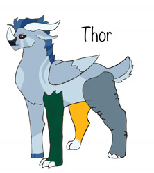 Size: 1280x1441 | Tagged: safe, artist:silver-ops, imported from derpibooru, oc, oc only, oc:thor, pony, draconequus hybrid, interspecies offspring, magical gay spawn, male, offspring, parent:discord, parent:rockhoof, parents:roccord, simple background, solo, white background
