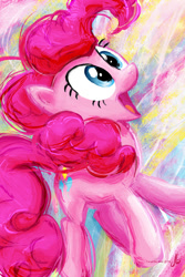 Size: 1000x1500 | Tagged: safe, artist:xoaba, imported from derpibooru, pinkie pie, earth pony, pony, poster, solo, traditional art