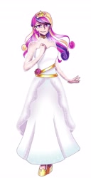 Size: 2090x4096 | Tagged: safe, artist:melanyschaffer, imported from derpibooru, princess cadance, human, clothes, dress, humanized, simple background, wedding dress, white background