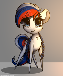 Size: 2500x3000 | Tagged: safe, artist:skitsniga, imported from ponybooru, oc, oc only, oc:marussia, earth pony, pony, blue eyes, braid, cute, female, nation ponies, pointy ponies, ponified, russia, solo