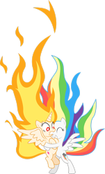 Size: 1902x3151 | Tagged: safe, artist:livehotsun, imported from derpibooru, rainbow dash, twilight sparkle, alicorn, pegasus, pony, bipedal, duo, duo female, eyes closed, female, fire, flame twilight, gritted teeth, hug, rapidash twilight, simple background, super rainbow dash, surprised, transparent background, twilight sparkle (alicorn), vector