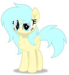 Size: 3000x3281 | Tagged: safe, artist:keronianniroro, imported from derpibooru, oc, oc only, oc:aqua everglow, pegasus, pony, chest fluff, female, mare, movie accurate, simple background, solo, vector