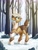 Size: 2000x2600 | Tagged: safe, artist:pyropk, imported from derpibooru, oc, oc only, oc:dexter, deer, deer pony, original species, chest fluff, deer oc, forest, horns, snow, snowfall, solo