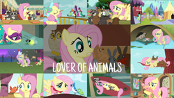 Size: 1974x1111 | Tagged: safe, edit, edited screencap, editor:quoterific, imported from derpibooru, screencap, amberlocks, apple bloom, elbow grease, fluttershy, ivory, ivory rook, mr. waddle, paradise (crystal pony), philomena, rook ramparts, saddle rager, smoky, smoky jr., softpad, beaver, bird, chicken, earth pony, ferret, firefly (insect), fish, insect, owl, pegasus, pony, rabbit, raccoon, sheep, squirrel, a bird in the hoof, a canterlot wedding, dragonshy, flutter brutter, friendship is magic, magic duel, power ponies (episode), princess twilight sparkle (episode), secret of my excess, stare master, the big mac question, the crystal empire, the saddle row review, angry, animal, baton, bow, duo, duo female, eyes closed, female, floppy ears, flutterhulk, mouth hold, open mouth, paradise (g4), power ponies, running, solo, teeth