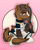 Size: 1200x1498 | Tagged: safe, artist:scarffist, imported from derpibooru, oc, oc only, oc:strawberry cocoa, monster pony, pony, unicorn, blaze (coat marking), clothes, coat markings, collar, colored hooves, commission, commissioner:rautamiekka, crossdressing, digital art, ear fluff, facial markings, food, long mane, long mane male, looking at you, maid, male, one hoof raised, pet tag, raised hoof, rule 63, segmented tail, sitting, socks, solo, stallion, strawberry, strawberry cocoa is not amused, unamused, unshorn fetlocks, ych result