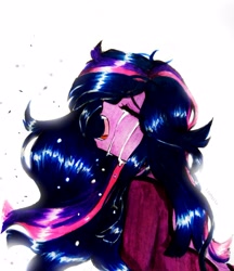 Size: 2778x3221 | Tagged: safe, artist:liaaqila, imported from derpibooru, twilight sparkle, equestria girls, anime, crying, crying aya asagiri, eyes closed, female, meme, open mouth, ponified meme, sad, solo, traditional art