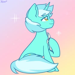 Size: 2500x2500 | Tagged: safe, artist:koapony, imported from derpibooru, lyra heartstrings, pony, unicorn, blushing, ear fluff, februpony, love letter, profile, solo