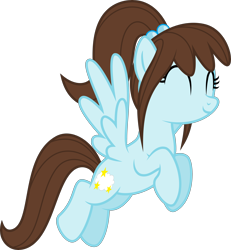 Size: 4000x4331 | Tagged: safe, artist:melisareb, imported from derpibooru, oc, oc only, oc:cotton star, pegasus, pony, absurd resolution, eyes closed, female, mare, ponytail, show accurate, simple background, solo, transparent background, vector, wings