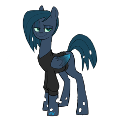 Size: 2000x2000 | Tagged: safe, artist:chelseawest, imported from derpibooru, oc, oc only, changepony, hybrid, pony, clothes, high res, interspecies offspring, offspring, parent:queen chrysalis, parent:star hunter, shirt, simple background, solo, transparent background