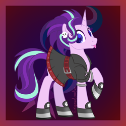 Size: 950x950 | Tagged: safe, artist:enigmadoodles, imported from derpibooru, starlight glimmer, pony, clothes, dress, edgelight glimmer, glimmer goth, solo