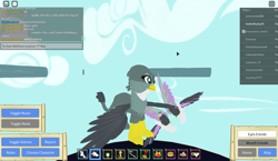 Size: 1440x837 | Tagged: safe, imported from derpibooru, screencap, gabby, griffon, 3d, female, roblox, roleplay is magic, screenshots, solo focus, spread wings, wings