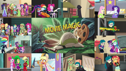 Size: 1966x1105 | Tagged: safe, edit, edited screencap, editor:quoterific, imported from derpibooru, screencap, applejack, canter zoom, chestnut magnifico, fili-second, fluttershy, juniper montage, mane-iac, masked matter-horn, mistress marevelous, pinkie pie, radiance, rainbow dash, rarity, saddle rager, sci-twi, spike, spike the regular dog, sunset shimmer, twilight sparkle, zapp, dog, human, equestria girls, movie magic, spoiler:eqg specials, angry, duo, duo female, female, humane five, humane seven, humane six, male, open mouth, power ponies, tales from canterlot high, trio, trio female