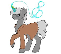 Size: 790x702 | Tagged: safe, artist:xalasor, imported from derpibooru, oc, oc:iris dal signo, pony, unicorn, detective, magic, old art, treble clef