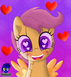 Size: 3840x4154 | Tagged: safe, artist:damlanil, imported from derpibooru, scootaloo, pegasus, pony, robot, robot pony, blushing, cute, cutealoo, female, filly, gynoid, happy, heart, heart eyes, looking at you, mare, open mouth, scootabot, simple background, smiling, vector, weapons-grade cute, wingding eyes, wings