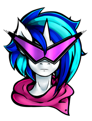 Size: 1280x1680 | Tagged: safe, artist:elusivepurple, imported from derpibooru, dj pon-3, vinyl scratch, pony, unicorn, bust, female, kamina sunglasses, mare, portrait, simple background, solo, sunglasses, tengen toppa gurren lagann, transparent background