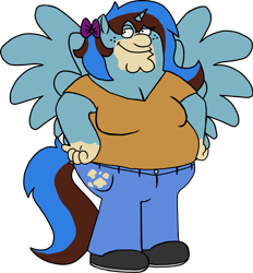 Size: 3451x3718 | Tagged: safe, artist:heartsy-artsy-pony, imported from derpibooru, oc, oc:heartistry, anthro, commission, commissioner:reversalmushroom, cursed image, family guy, funny, meme, nightmare fuel, peter griffin
