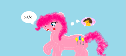 Size: 1333x595 | Tagged: artist needed, dead source, safe, imported from derpibooru, cheese sandwich, pinkie pie, 1000 hours in ms paint, blue background, blushing, cheesepie, cute, female, male, shipping, simple background, straight
