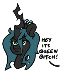 Size: 500x600 | Tagged: safe, artist:threetwotwo32232, imported from derpibooru, queen chrysalis, changeling, changeling queen, female, simple background, transparent background, vulgar