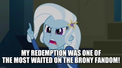 Size: 1280x714 | Tagged: safe, edit, edited screencap, imported from derpibooru, screencap, trixie, equestria girls, rainbow rocks, caption, image macro, imgflip, meme, text, trixie yells at everything