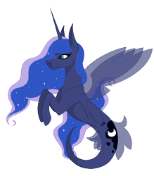 Size: 612x699 | Tagged: safe, artist:tokyiomewmew, imported from derpibooru, princess luna, alicorn, pony, seapony (g4), blue eyes, clothes, dorsal fin, ethereal mane, female, fin wings, fins, fish tail, flowing mane, flowing tail, horn, long horn, pixel art, seaponified, seapony luna, see-through, simple background, smiling, solo, species swap, starry mane, starry tail, tail, transparent background, wings