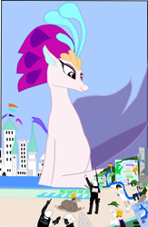 Size: 1280x1968 | Tagged: safe, artist:oceanrailroader, imported from derpibooru, queen novo, seapony (g4), my little pony: the movie, female, giantess, macro, solo